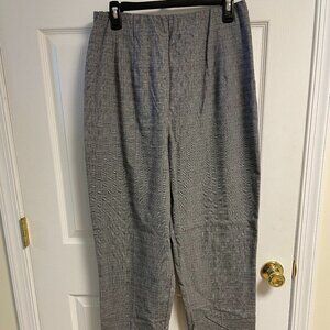 Women's Briggs black and white plaid pants size 14 side zipper elastic at waist
